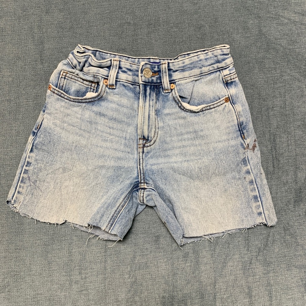 Scotch & Soda Denim Jean Shorts Womens 10 Blue Boho Faded Raw Hem Whiskered